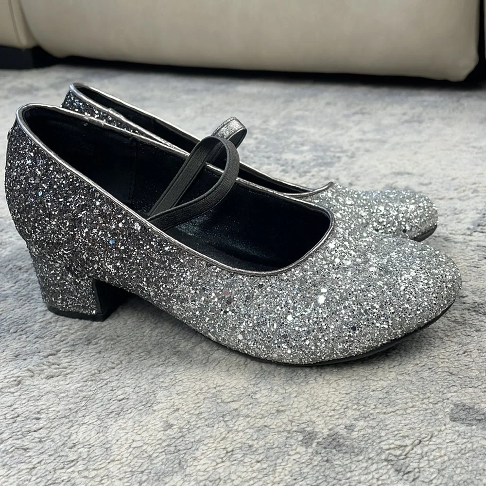 MICHAEL Michael Kors Gemini Dax Glitter Mary Jane Kitten Heel Pumps Ombre Silver